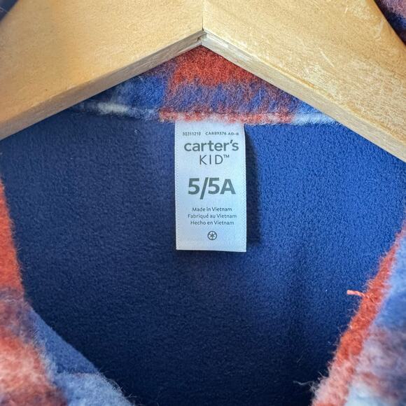 Carters Flannel Jacket Boys Sz 5 Thick Warm Plaid Western Outdoors Fall Casual - Picture 3 of 10